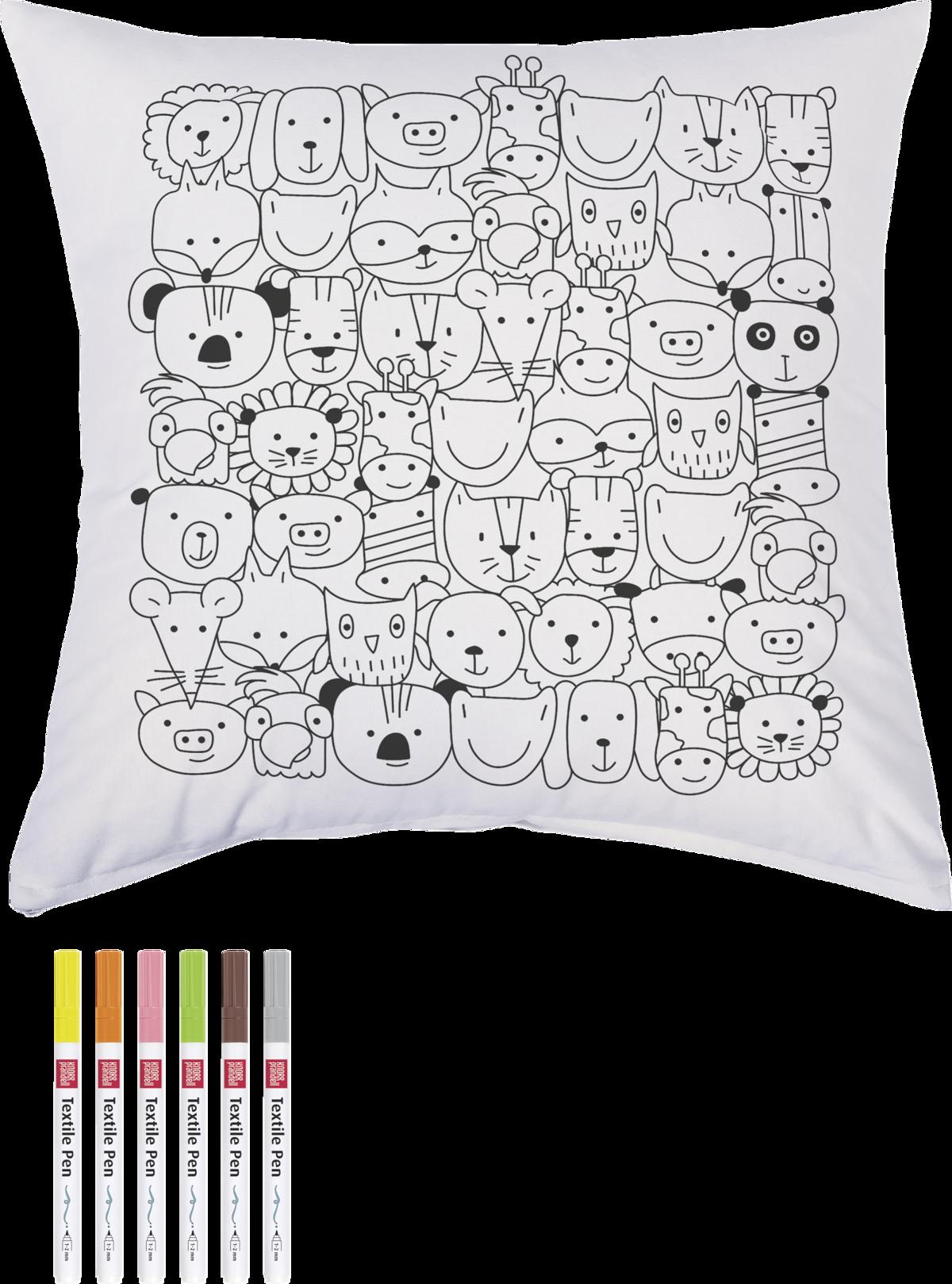 Set créatif - Dessin sur tissu - Coussin Animaux